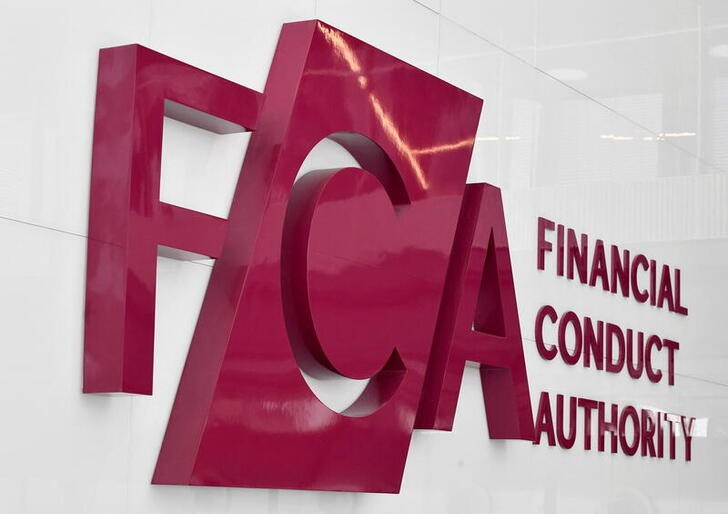 FILE PHOTO: Financial Conduct Authority signage at the regulatory body's head office in London